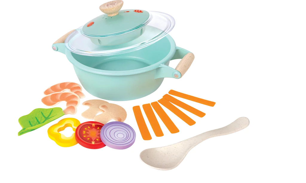 Dampfgarer Kochset - kleiner Küchenchef - mit Zutaten zum Kochen. KiTa-Spielewelt