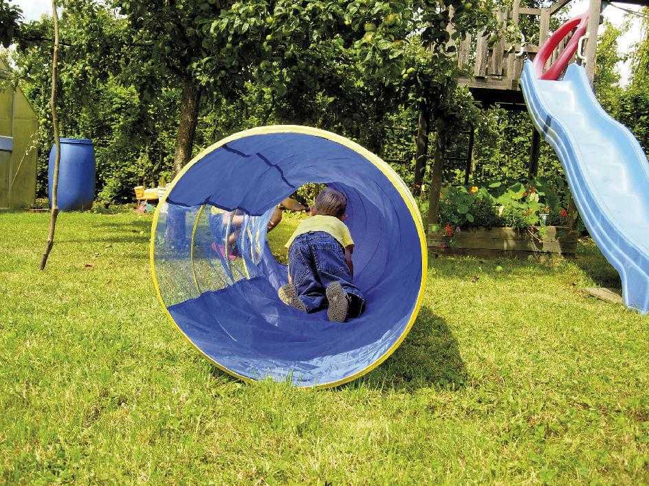 Kriechtunnel blau 175 cm lang mit Tasche