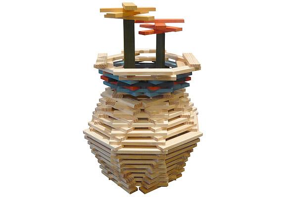 tempkapla12QZttNPO3ZgFlf KAPLA® Holzplättchen 280 Stück natur, kombiniert mit bunten Steinen, z.B. KAPLA Octocolor
