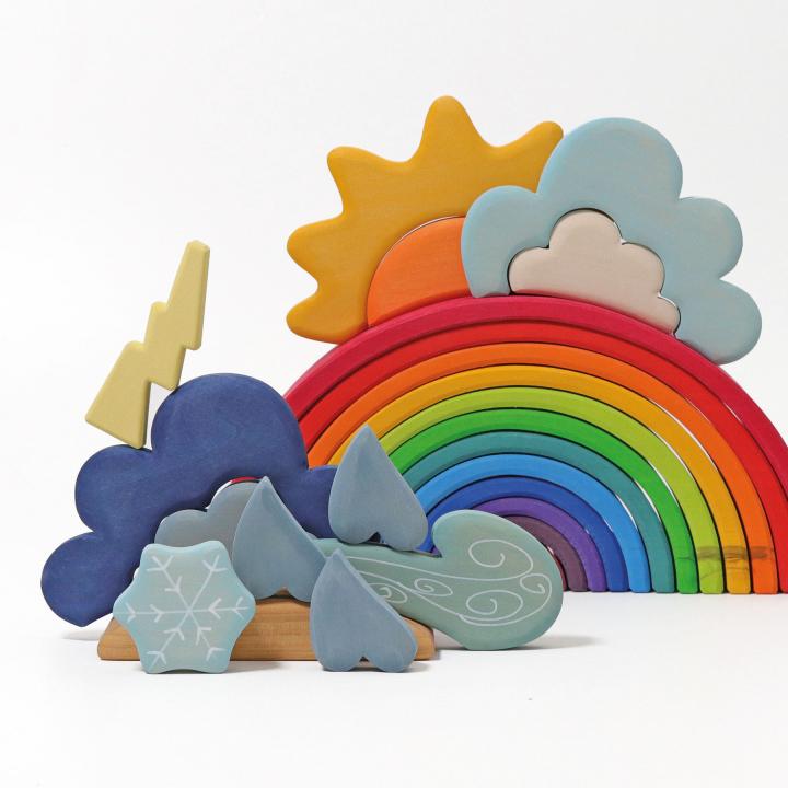 we2 Grimms Bauspiel Wetter mit großem Regenbogen - KiTa-Spielewelt