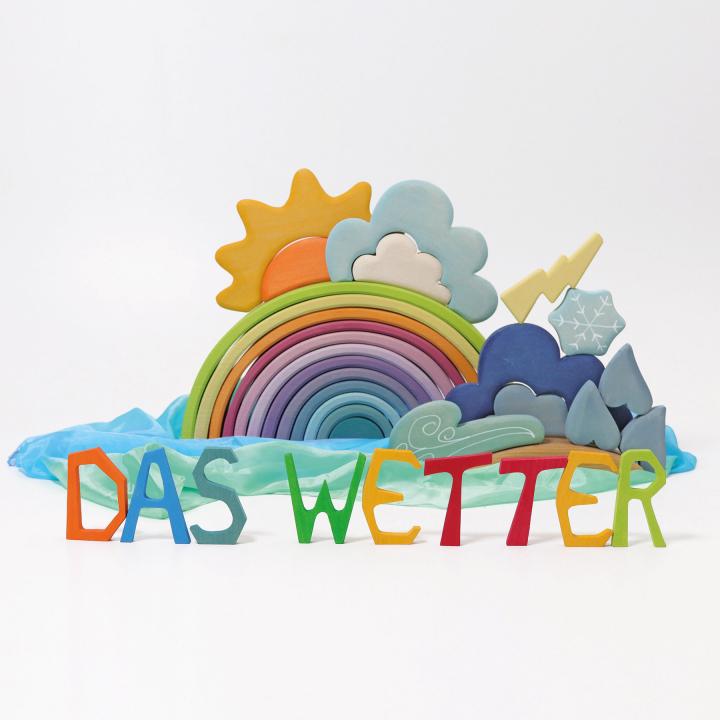 we4 Grimms Bauspiel Wetter - Holzspielzeug - KiTa-Spielewelt