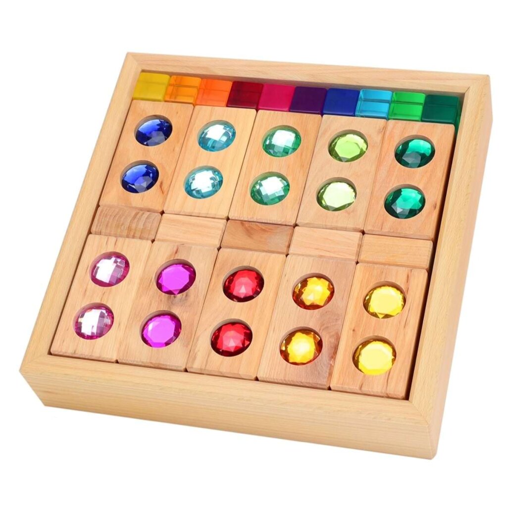 Bausteine kleine Straße mit Lichtbauwürfel