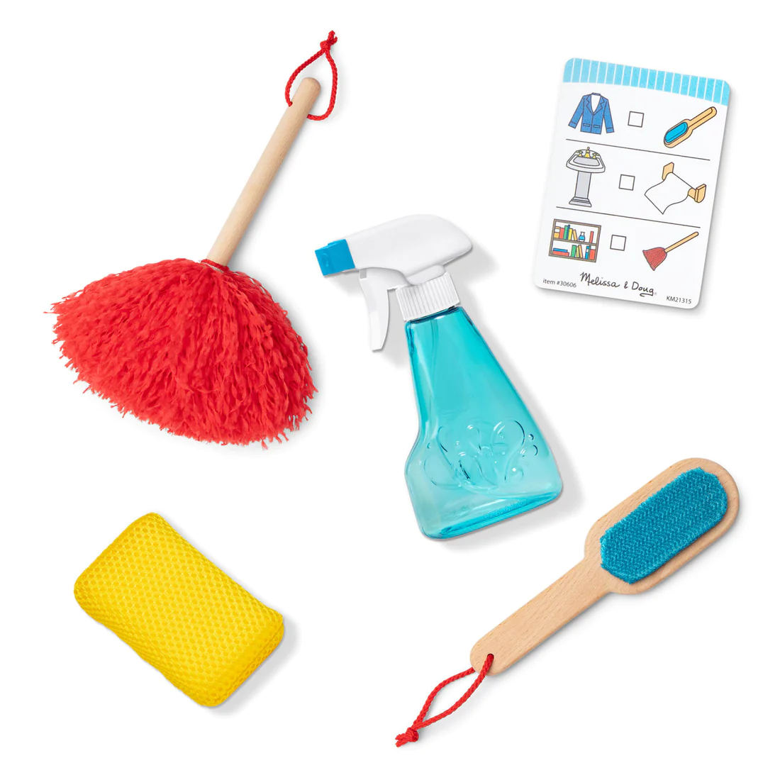 Reinigungs-Set-14 Reinigungsset Deluxe - Kinderspielzeug Staubwedel, Bürste, Schwamm, Sprühflasche. KiTa-Spielewelt
