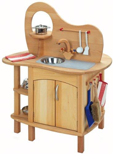 Kinderküche aus Holz, beidseitig bespielbar